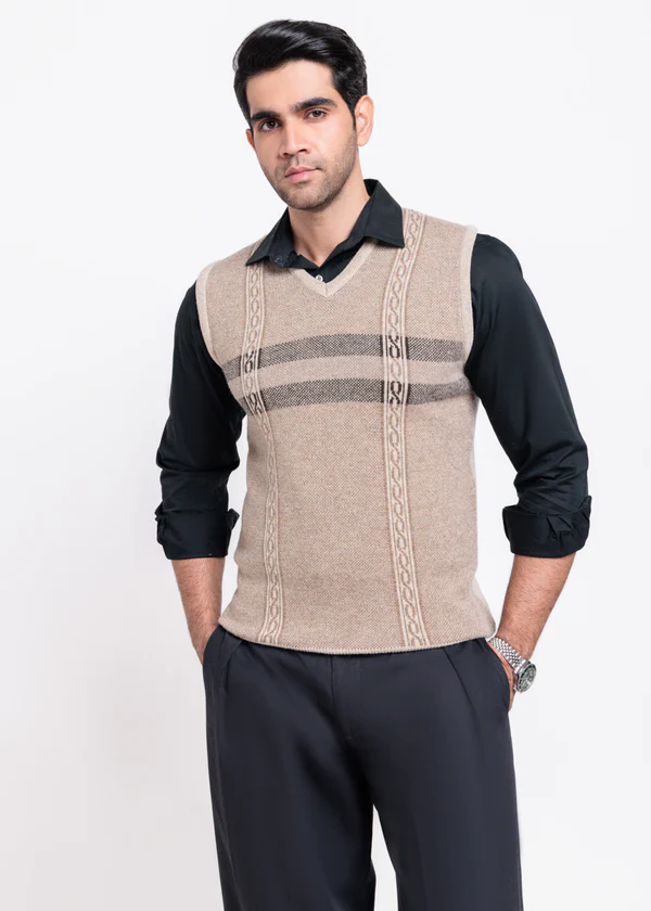 N-Stone-V-Neck Sando Sweater (671-14)