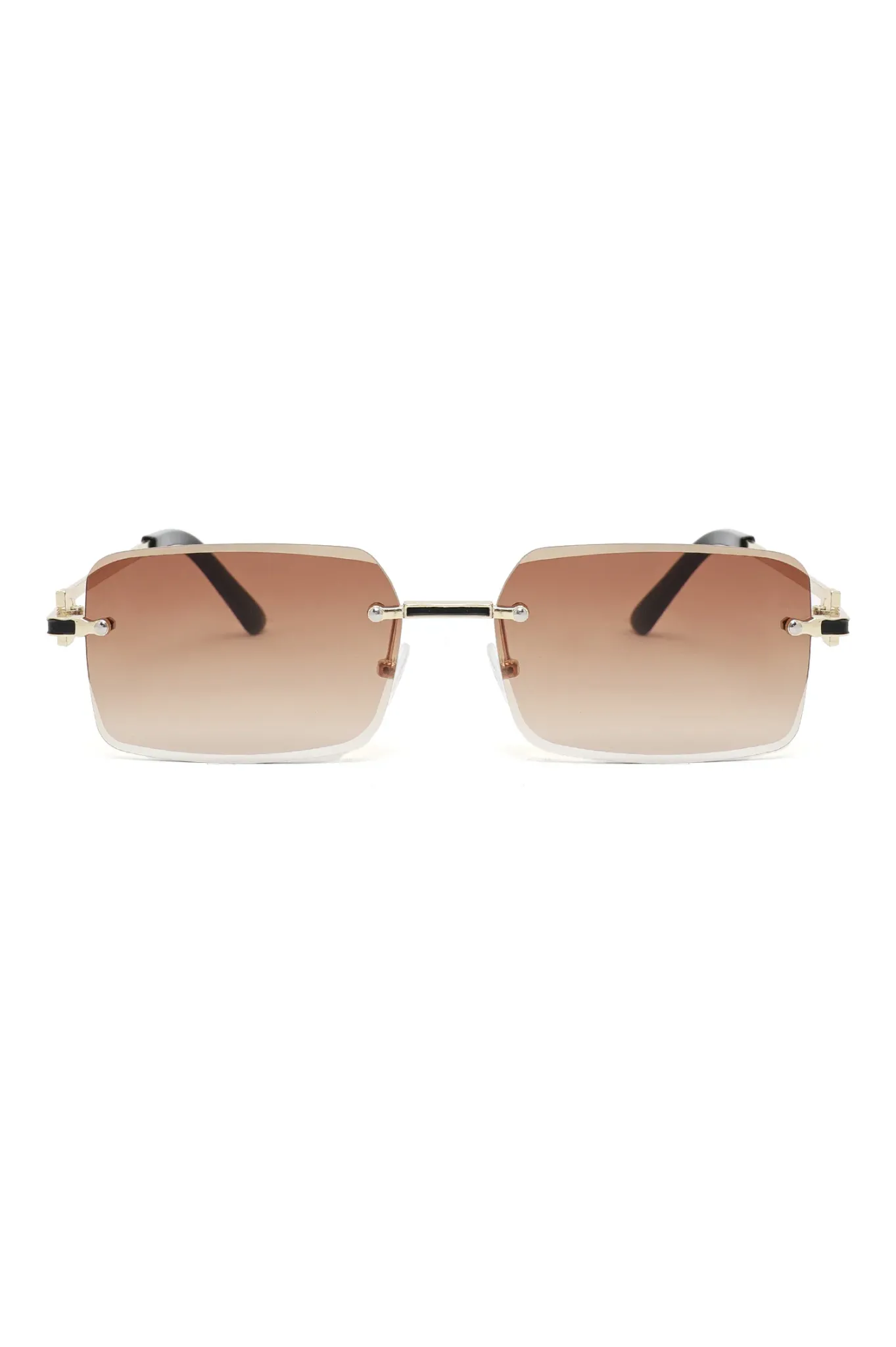 SLASHLINE SPECTACLE RIMLESS GLASSES-BRN-GOLD