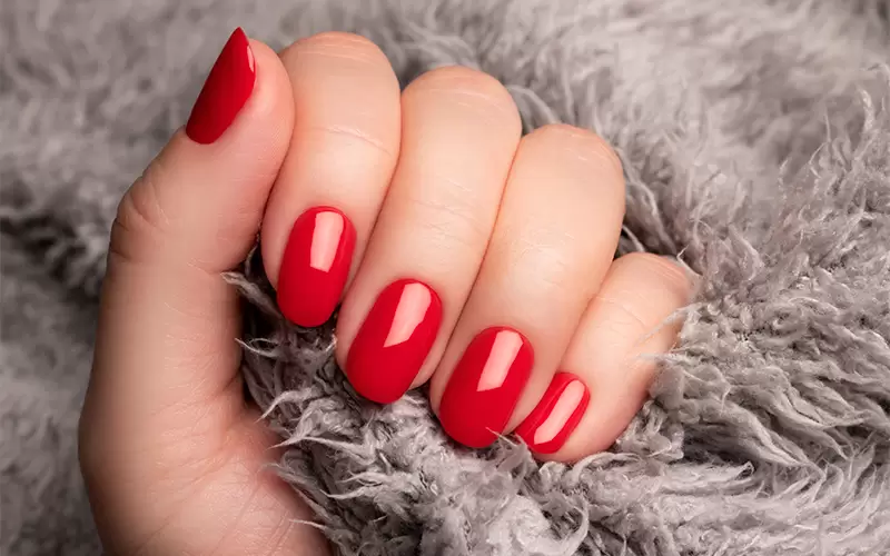 Cherry Red Nail Polish designed for easy application at home - 2