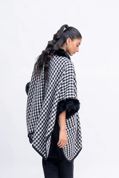 Ladies Striped Cape Shawl - 3