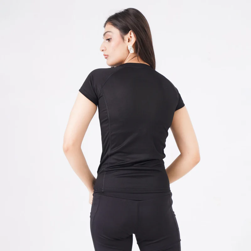 Mesh women T Shirt- Black - 4