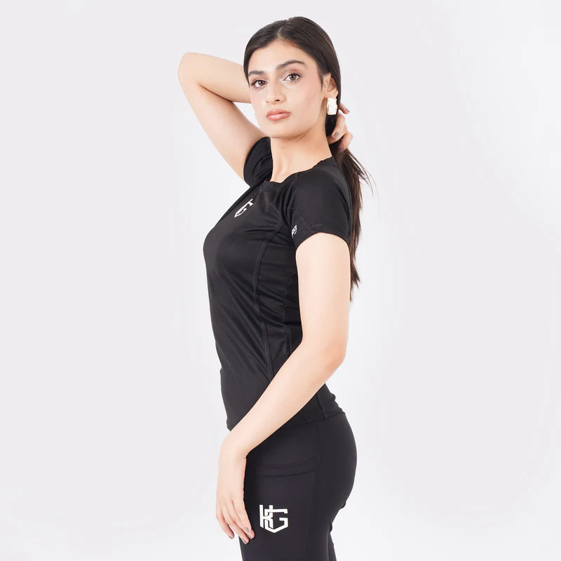 Mesh women T Shirt- Black - 3