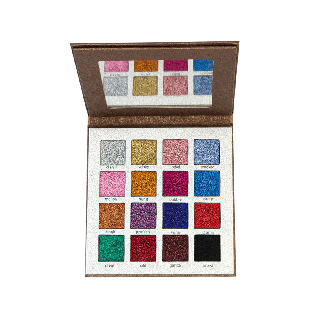16 Color Glitter Eye Platte kit