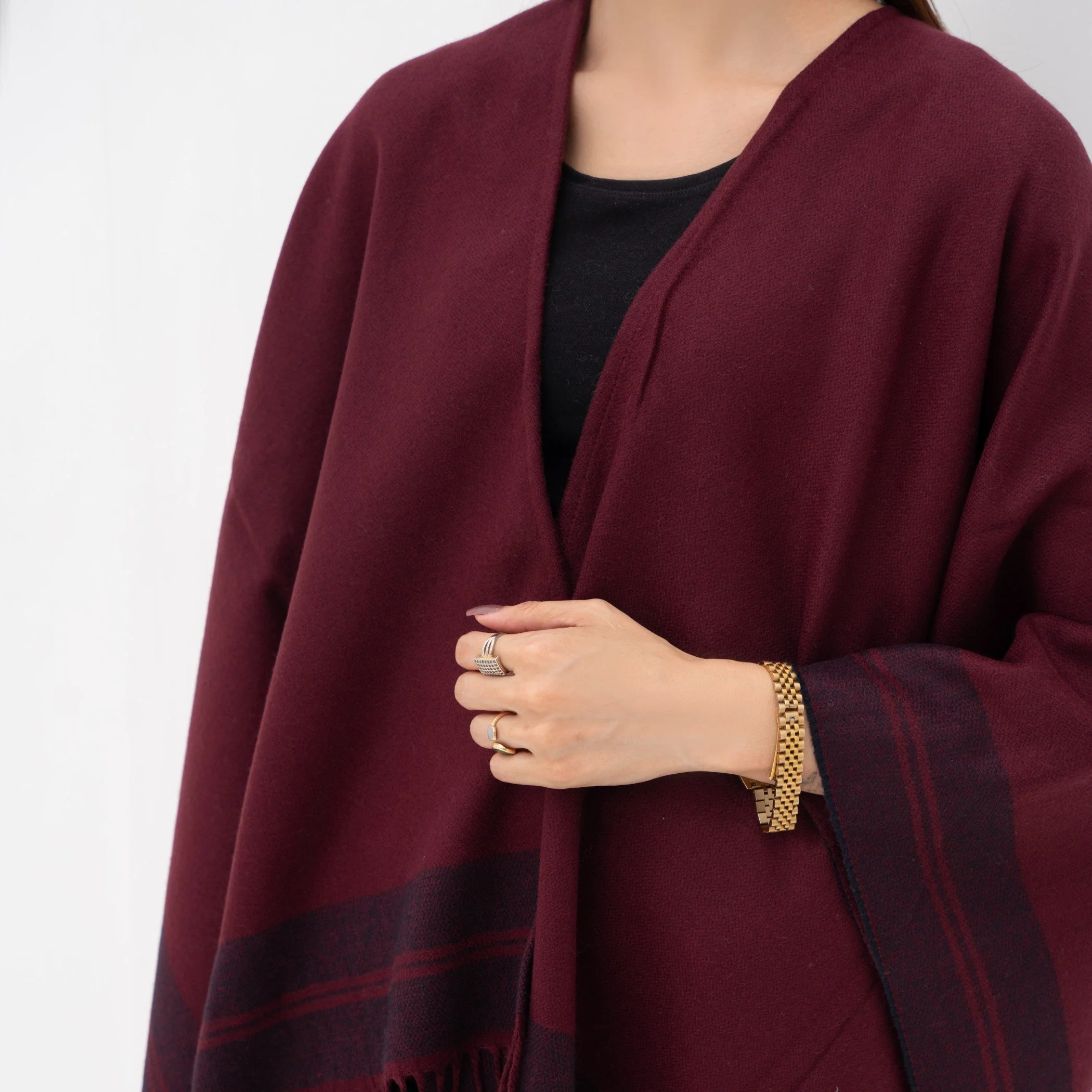 CAPE SHAWL 50-MAROON - 2
