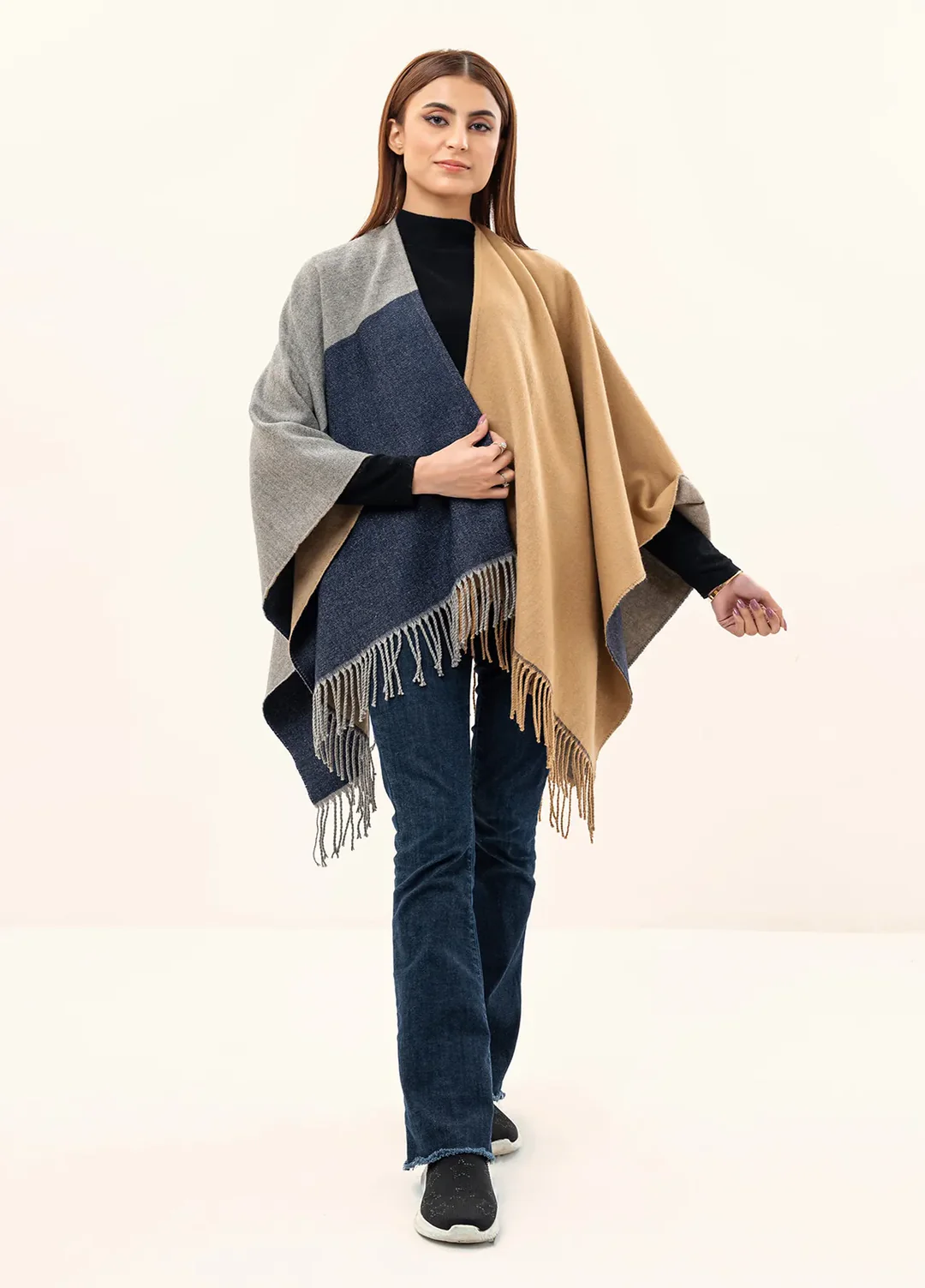 Polyester Luxury Cape Shawl 045