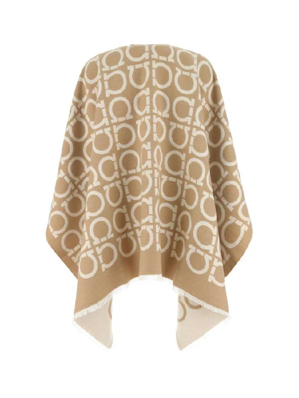 BEIGE FERRAGAMO WOMEN CAPE SHAWL - 2