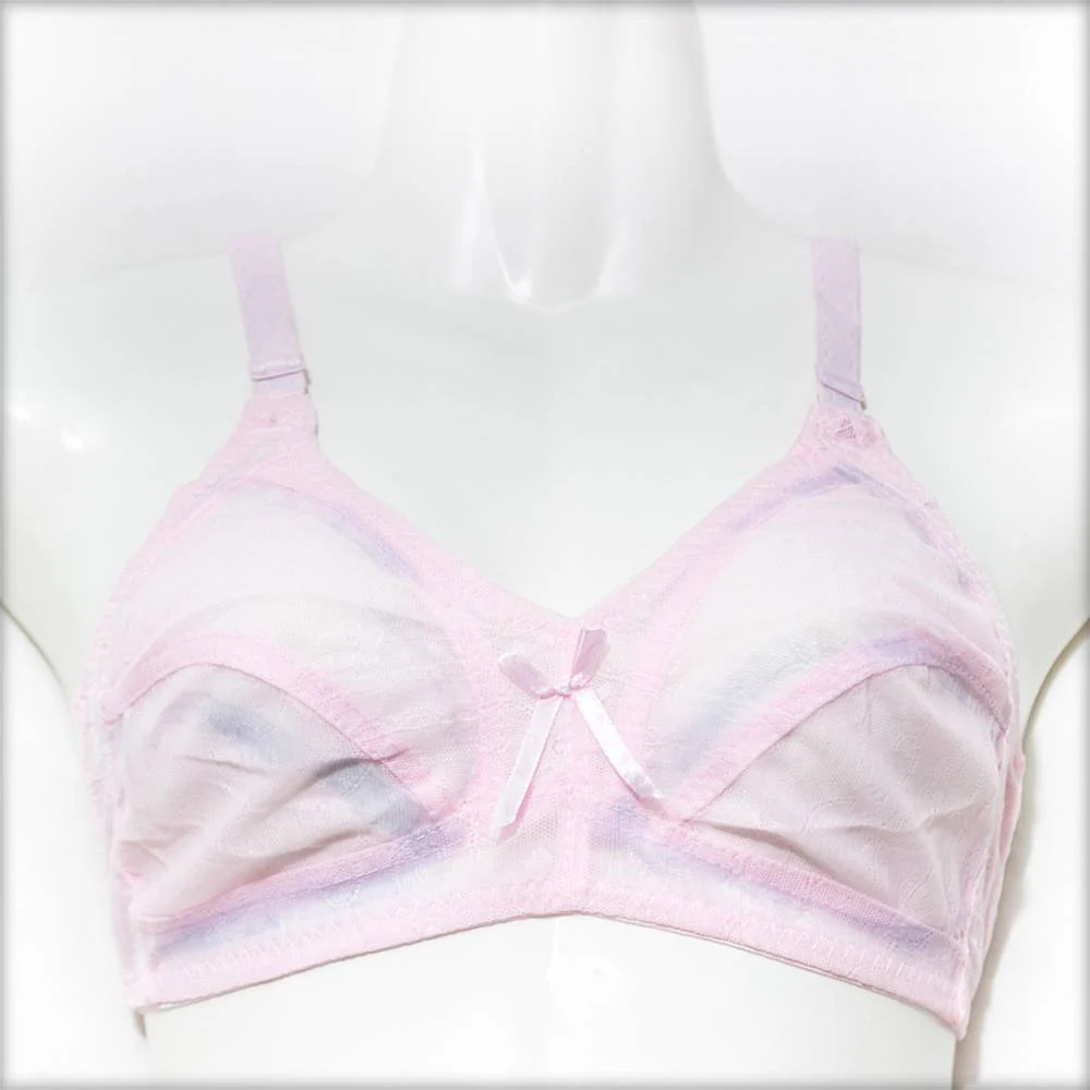 Net Non Padded Bra - Pink - See Through Bra