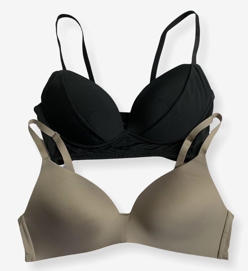 T-Shirt Bra - Soft Padded Imported Stocklot Branded Pushup Bra - Non Wired Bra - Non Padded Bra - Pack of 2