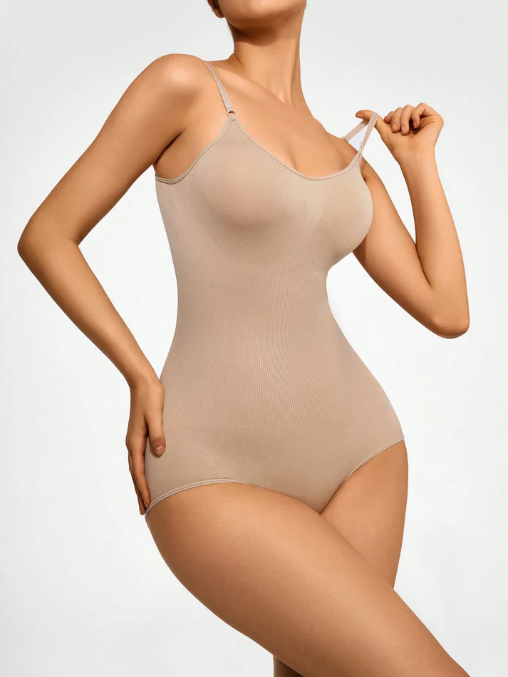 SHEIN SHAPE Solid Shapewear Bodysuit - 3