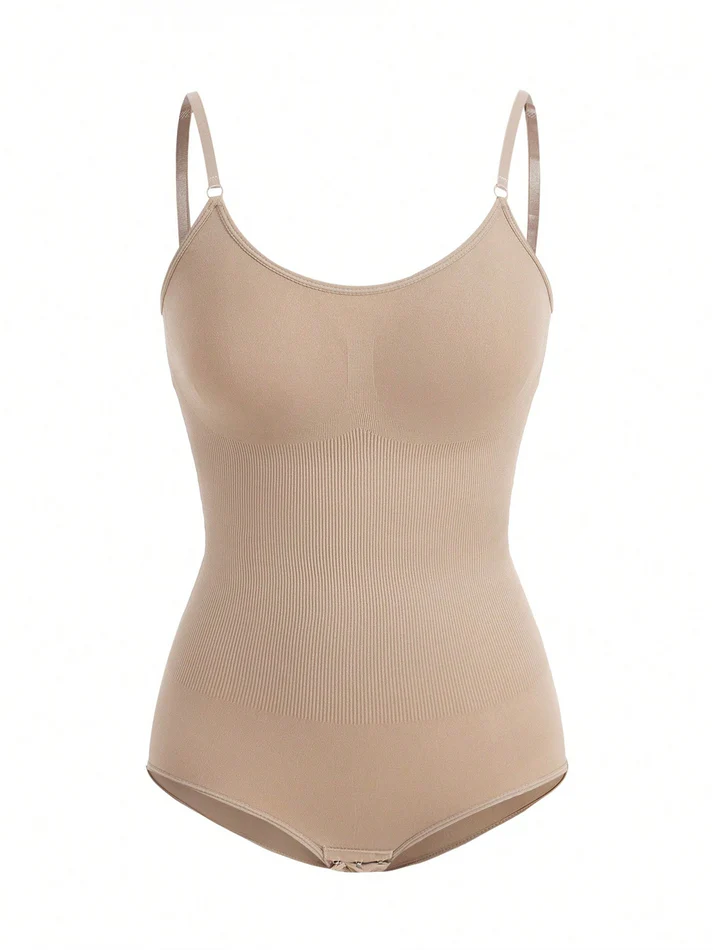SHEIN SHAPE Solid Shapewear Bodysuit - 2