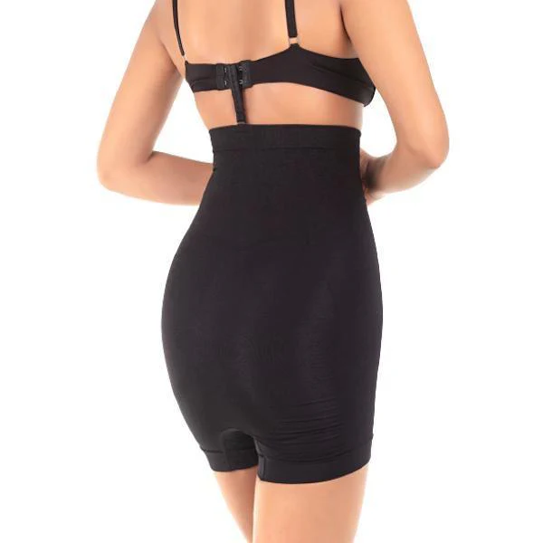Moderate Control High Waisted Shaping Shorts-black For Women - 3