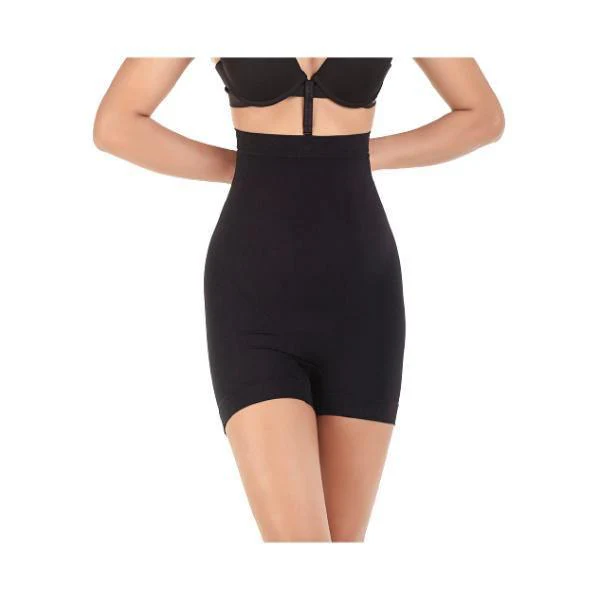 Moderate Control High Waisted Shaping Shorts-black For Women - 2