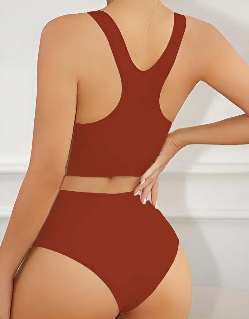 LASER CUT SUPER SOFT BRA SET -RUST - 4
