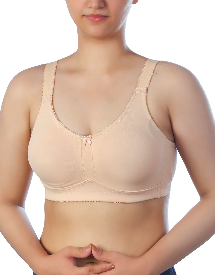 FULL COVERAGE POST SURGICAL BRA WITH BROAD ELASTIC STRAP -SKIN - 4