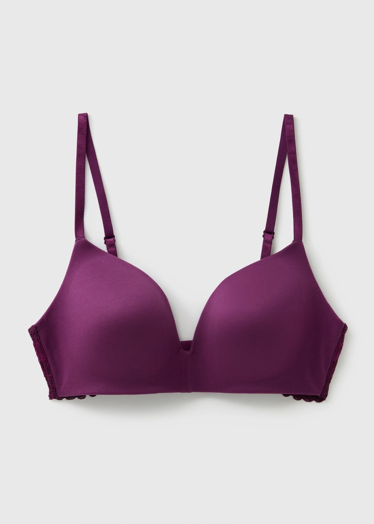 LIGHTLY PADDED NON WIRED T SHIRT BRA-PLUM