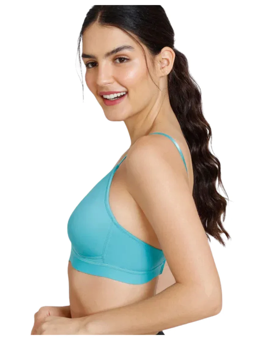 LIGHTLY PADDED NON WIRED T SHIRT BRA-TURQUOISE - 2