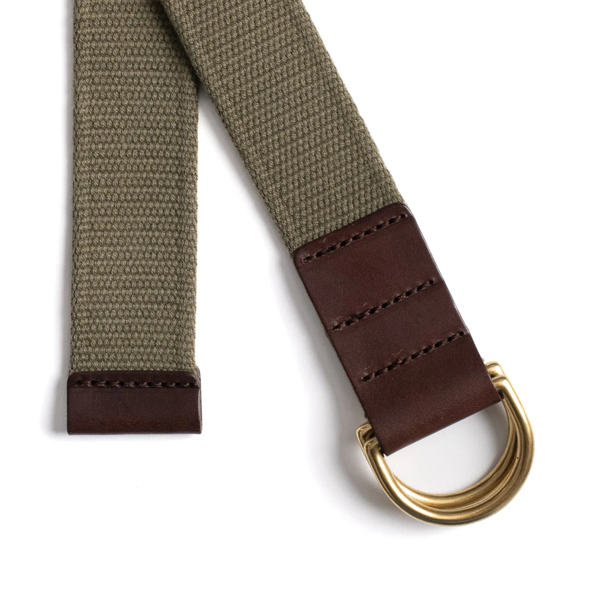 Khaki Green Canvas D Ring Belt - 3