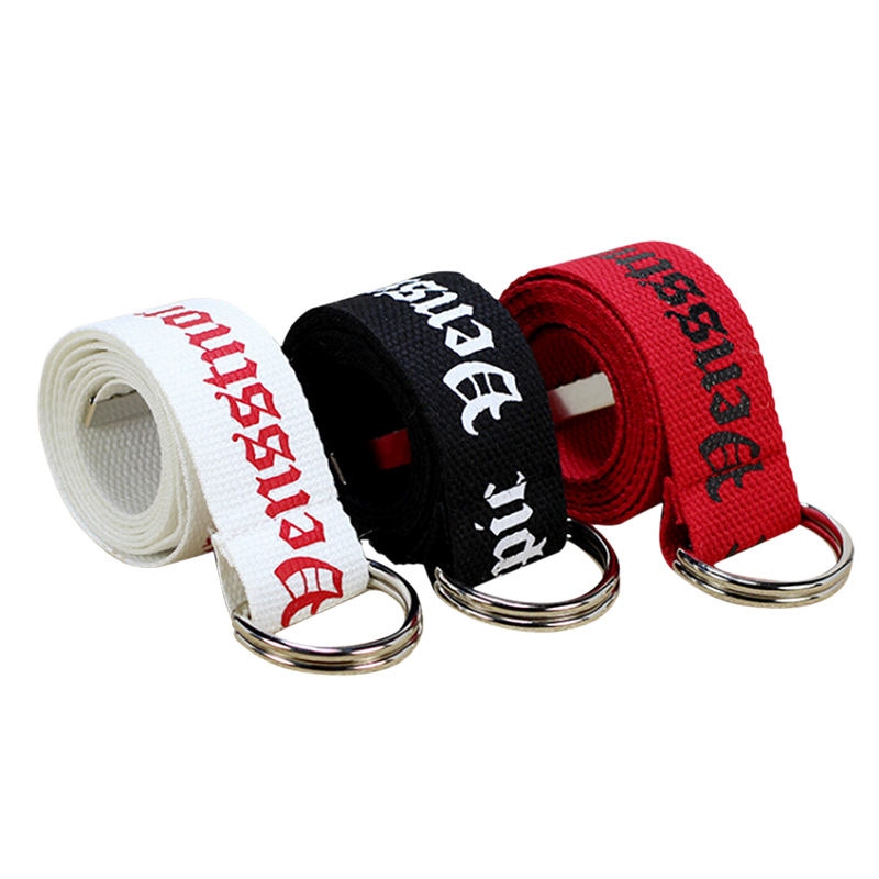 Nylon Canvas Belt Women Men D Ring Buckle Belt