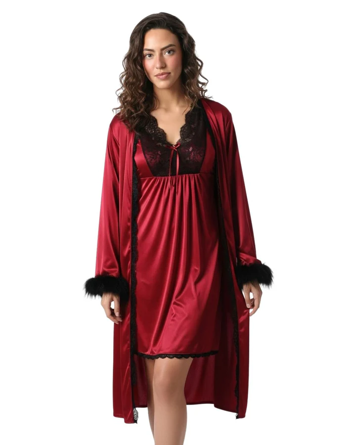 Gown Set - Rivya - Maroon - 2