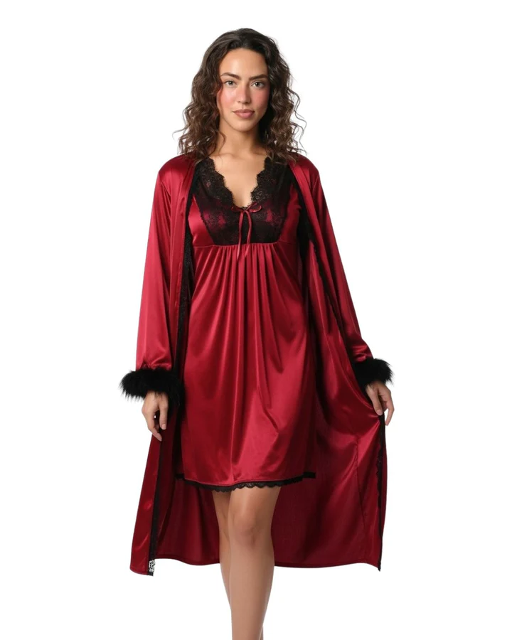 Gown Set - Rivya - Maroon - 3