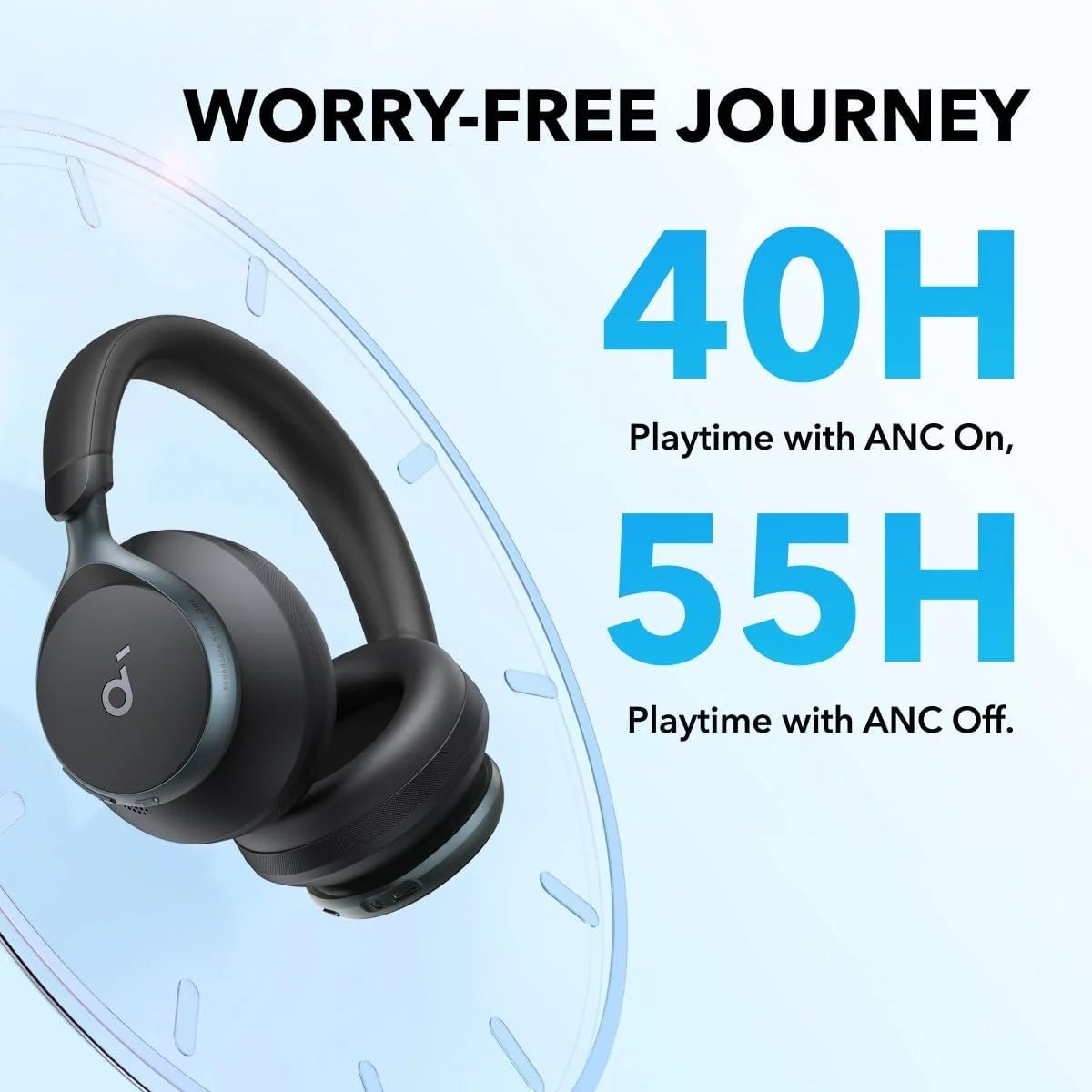 Soundcore Anker Space One True Wireless Noise Cancelling Over-the-Ear Headphones – Sky Blue - 2
