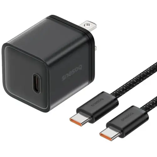 Baseus GaN5S Fast Charger 1C 20W US With Type-C To Type-C 100W Cable