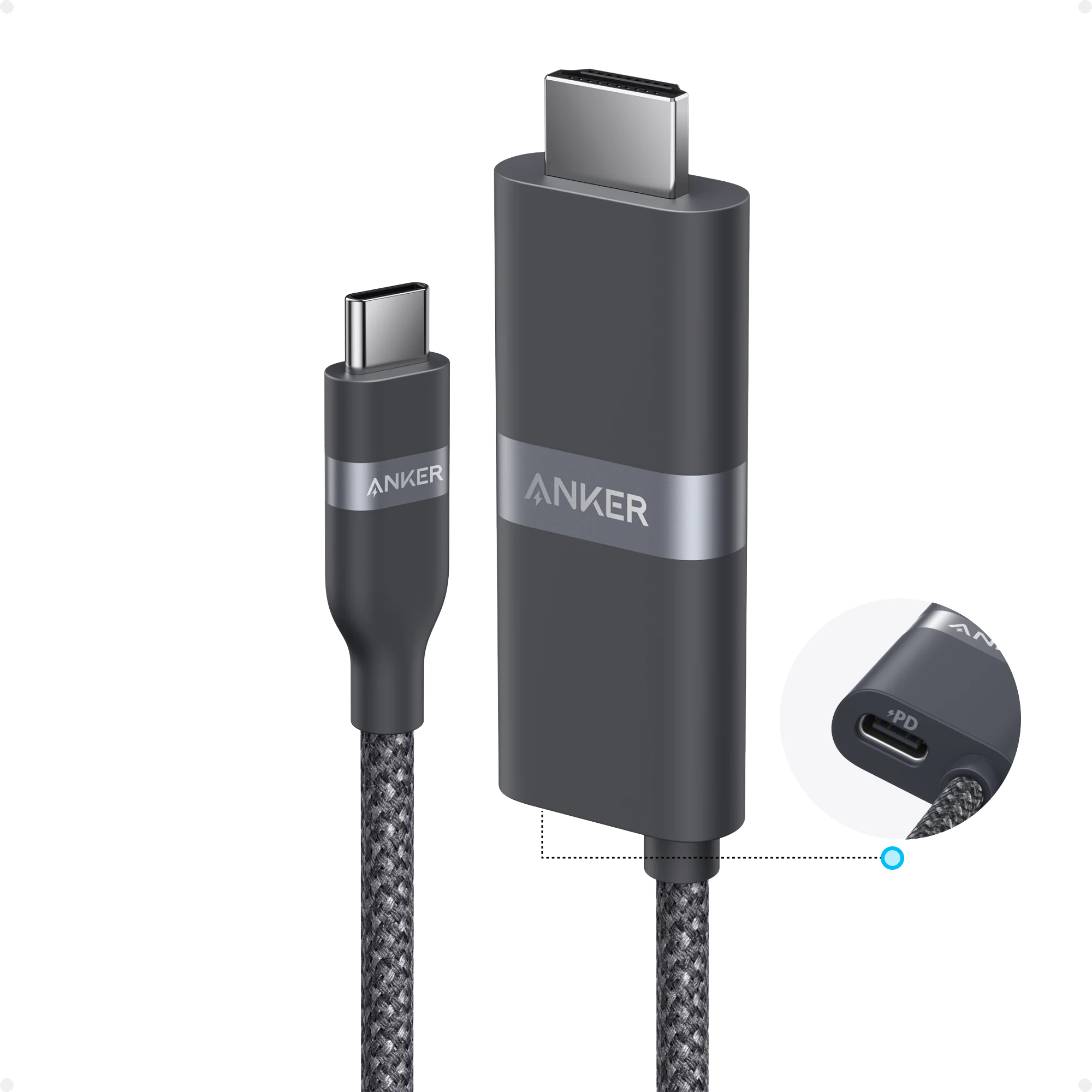 Anker Nano Usb-C to HDMI Cable, 3ft, 4k, Braided - 2