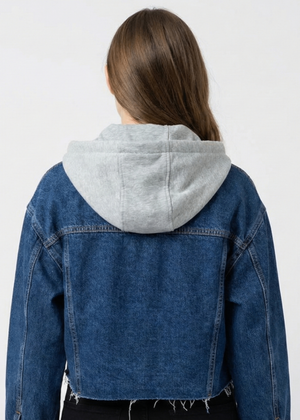 Crop Hood Denim Jacket-08 - 3
