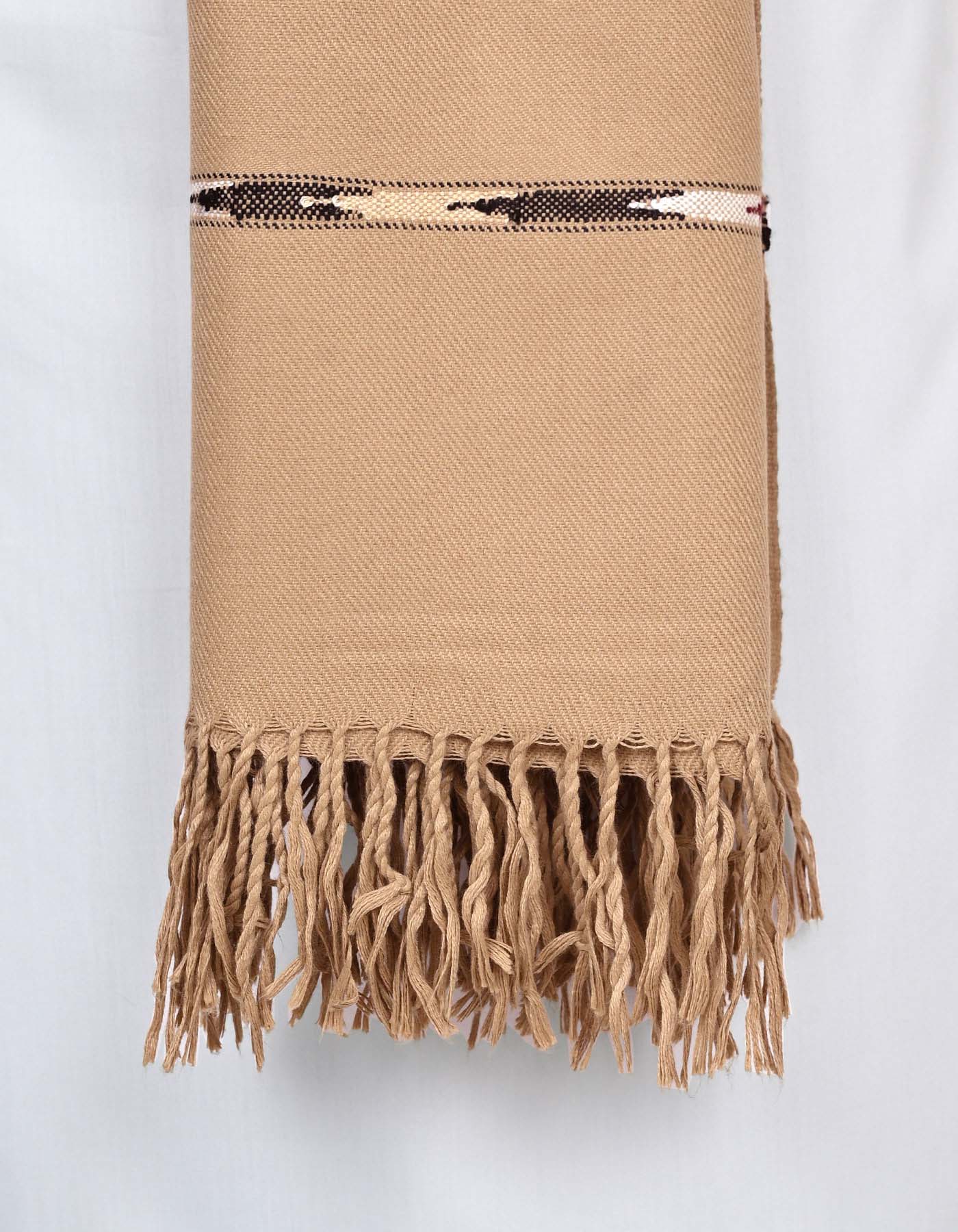 Camel Plain 100% Acrylic Men Shawl - 3
