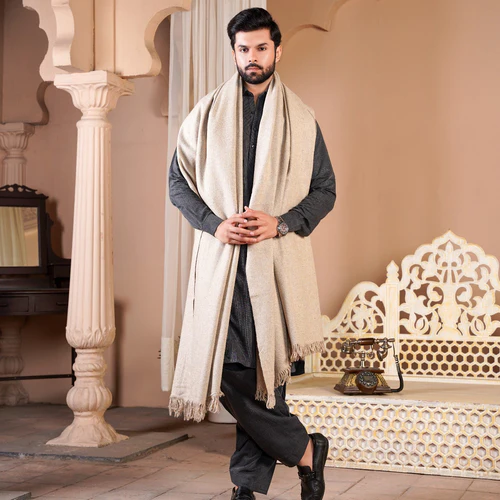 Off-White Bannu Wool Shawl - 2