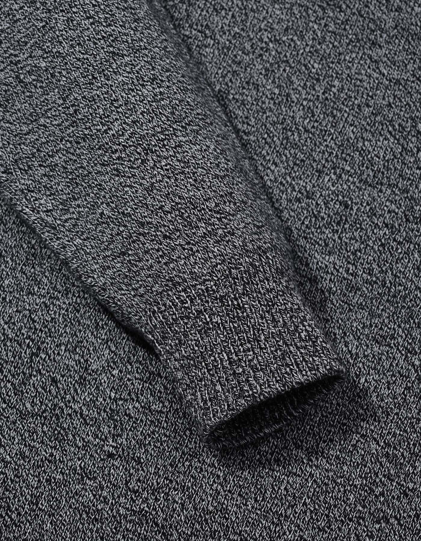 Black Dotted Crew Neck Sweater - 2