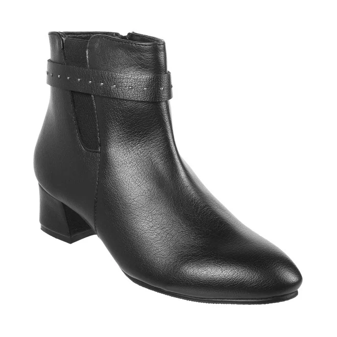 Women Black Party Boots - 2