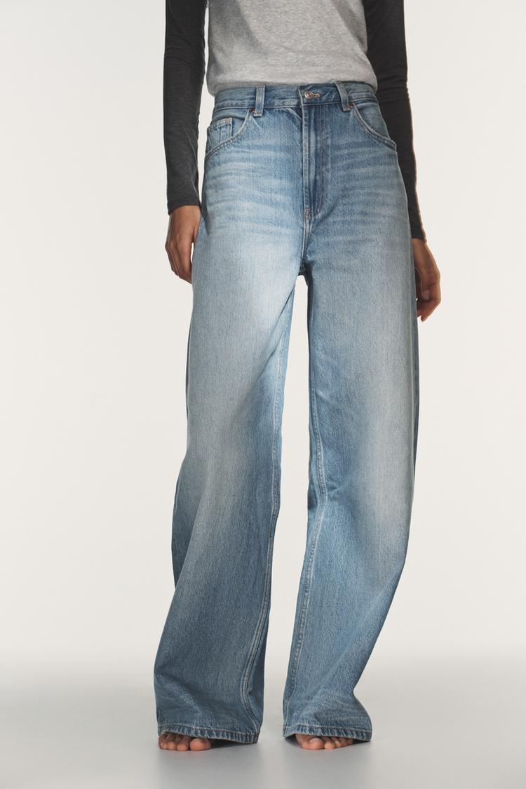 ZARA TRF EXTRA WIDE LEG HIGH-WAIST JEANS - 4