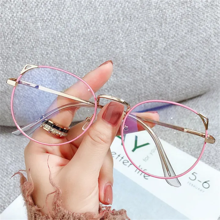 Cute Cat Ear Alloy Frame Anti-Blue Light Glasses for Women