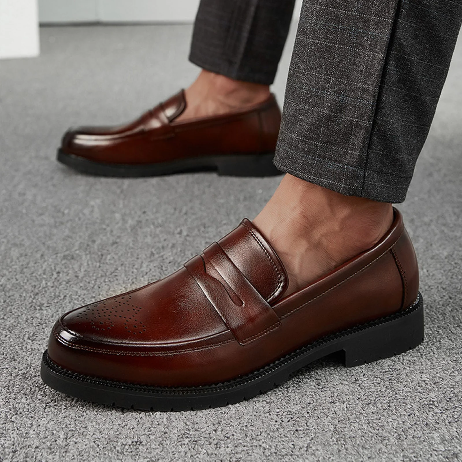 Jjayotai Men Leather Shoes British Style Formal Wear