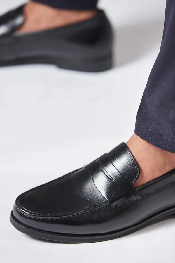 Boston - Mens Semi-Formal Leather Shoes In Black - 2
