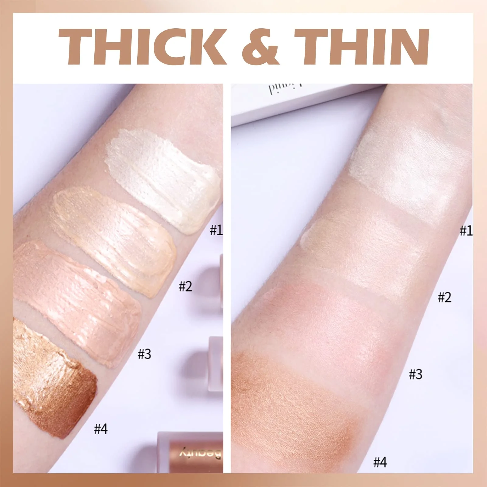Erinde Liquid Highlighter Rose Gold #03 Face & Body Glow - 2