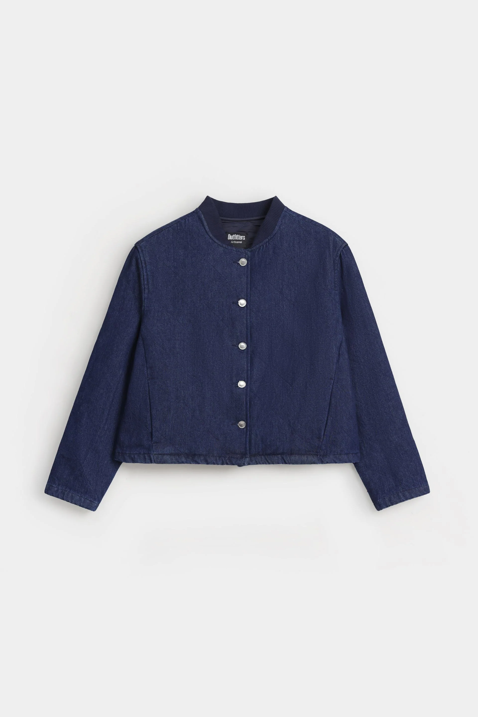 Cropped Quilted Denim Jacket for Women