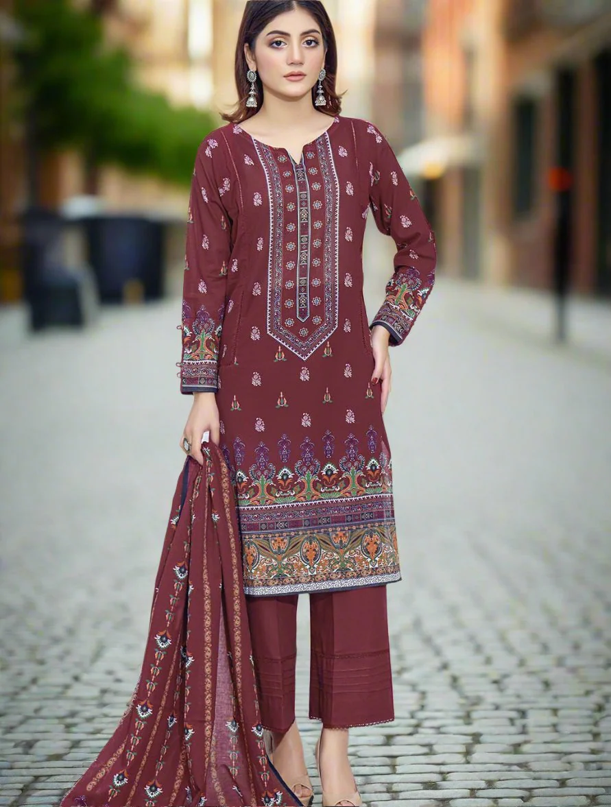 Parishey By Khas Printed Lawn Unstitched 3-Piece Suit