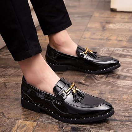 Men’s Leather Tassel Loafers – Classic Moccasin Shoes - 3