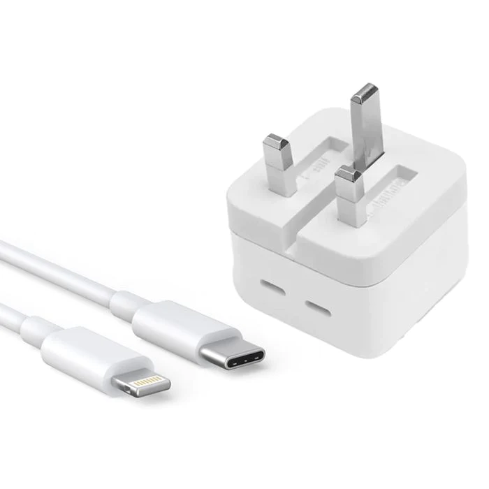 iPhone 50W Power Adapter USB-C + C Fast Charger