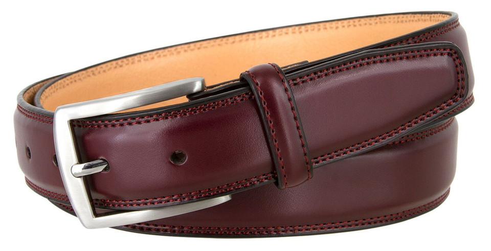 321015 Men's Dress Belt Smooth Genuine Leather Belt 1-1/4"(32mm) Wide
