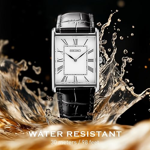 Seiko Essentials Rectangular Stainless Steel Watch for Men - 2