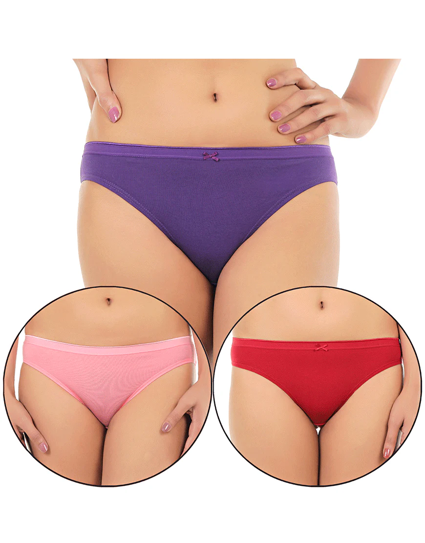 3 Cotton Panties – Assorted Comfortable Daily Wear Briefs