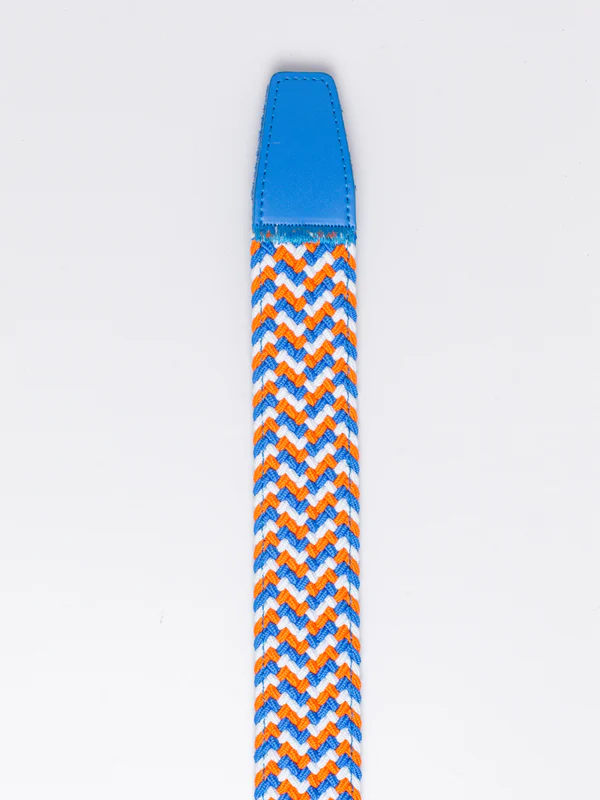 Braided Blue & Orange Golf Ratchet Belt 1.38" [35mm] - 4