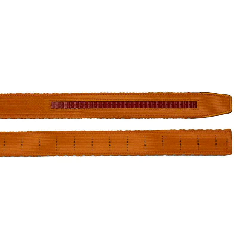 Braided Burnt Orange & White Ratchet Golf Belt 1.38" [35mm] - 3