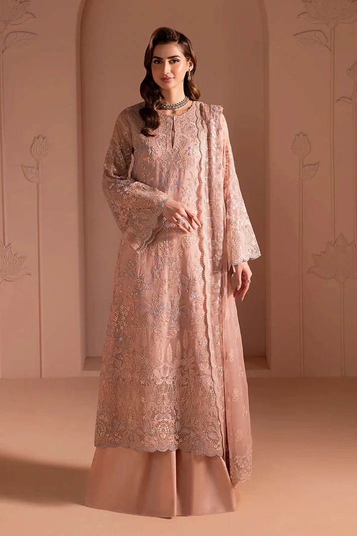 Lavish Premium - Luxury Chiffon Embroidered 3 Piece Unstitched - Blush Petal