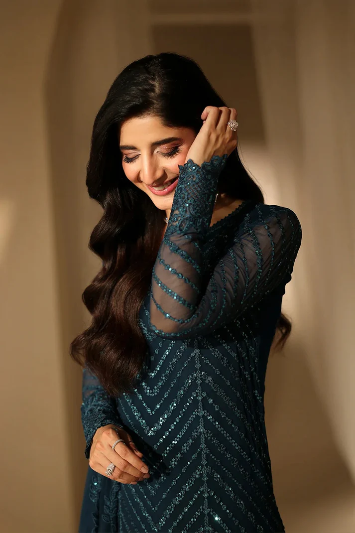 Azure - Euphoria - Luxury Chiffon Embroidered Unstitched 3 Piece - 4