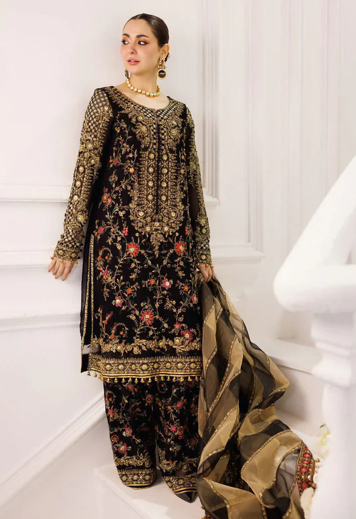 Charizma Luxury Embroidered Chiffon Unstitched 3Pc Suit DJ5-03