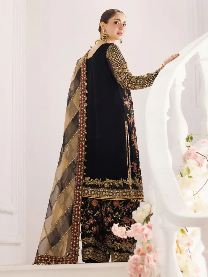 Charizma Luxury Embroidered Chiffon Unstitched 3Pc Suit DJ5-03 - 3